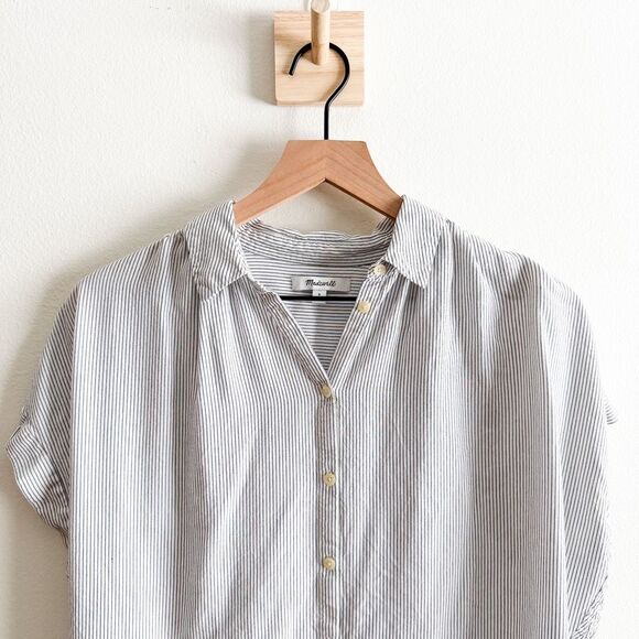 Madewell Central Drapey Stripe Shirt Size S - Picture 4 of 7